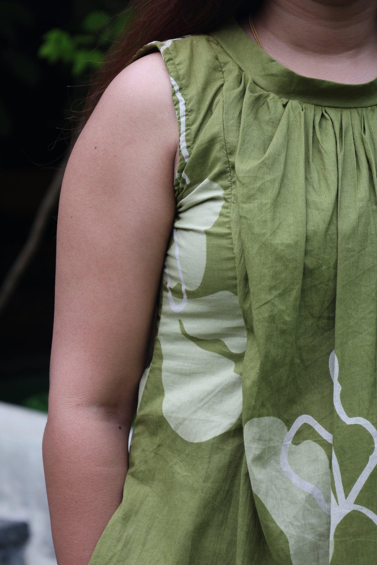 Olive Bloom Cotton Maternity Dress