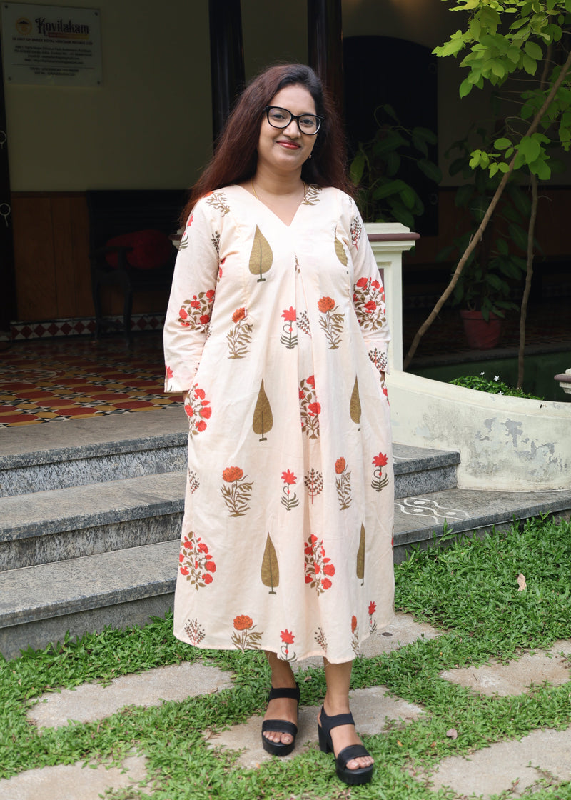 Floral Garden Cotton Maternity Dress
