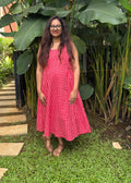 Gingham Jaipur Cotton Maternity Dress