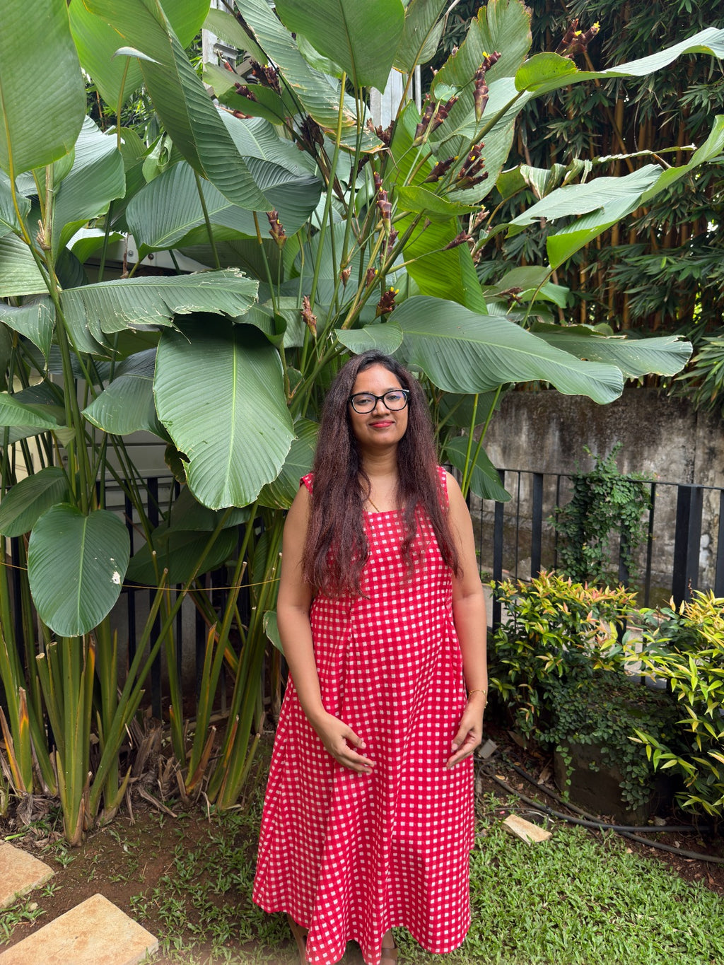Gingham Jaipur Cotton Maternity Dress